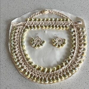 Handcrafted Shell Necklace & Earring Set | Boho Coastal Jewelry | New